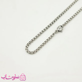 گردنبند پسرانه استیل طرح فشنگ نقره ای کد 120