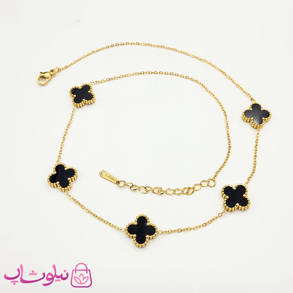 گردنبند زنانه مدل ونکلیف مشکی کد 1491