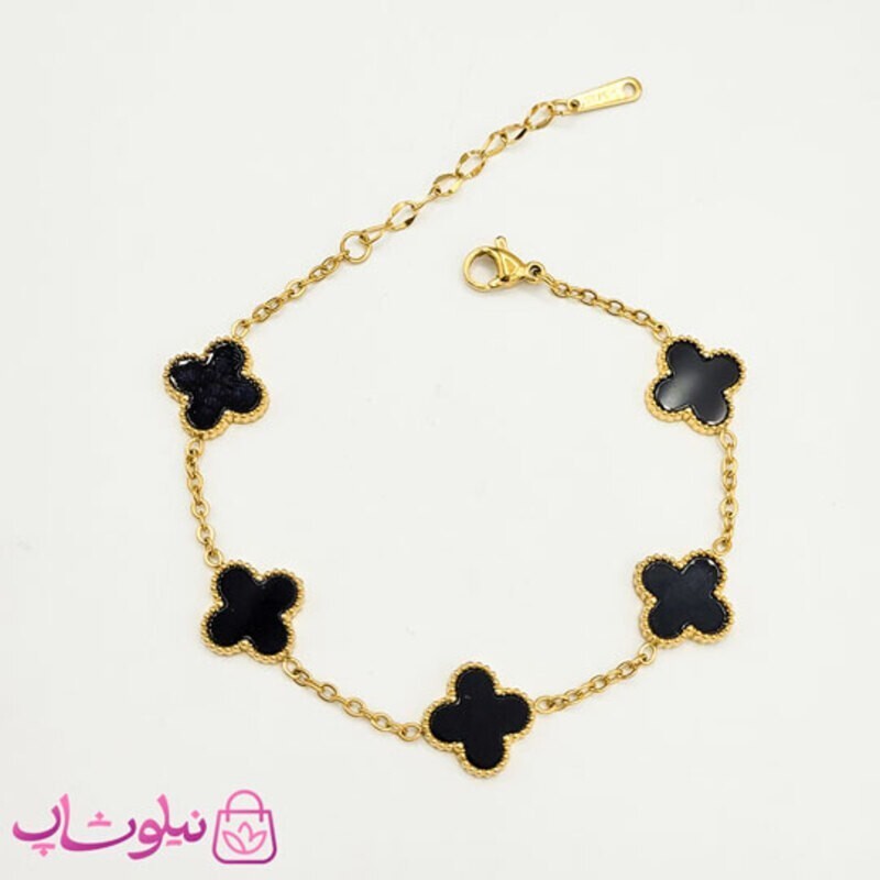 دستبند دخترانه مدل ونکلیف مشکی کد 144