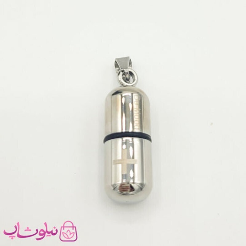پلاک گردنبند پسرانه مدل کپسول عشق