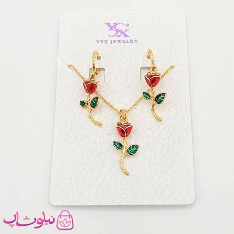 نیم ست دخترانه YSX مدل گل رز قرمز کد 1791