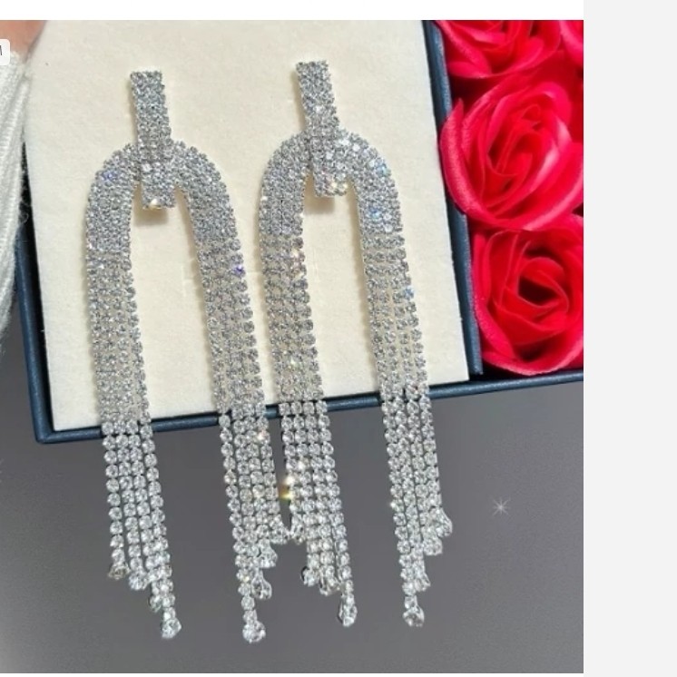 گوشواره آبشاری 8 سانت باران مروارید