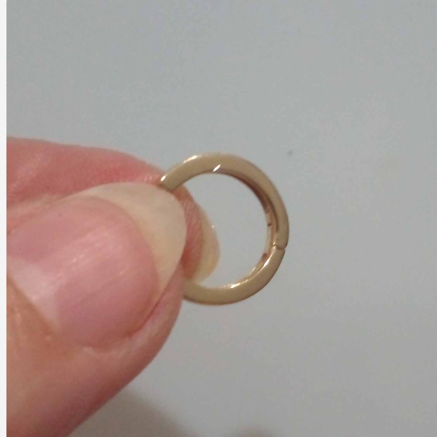 پرسینگ گوش حلقه ایی ساده باروکش طلاوحک عیار 925