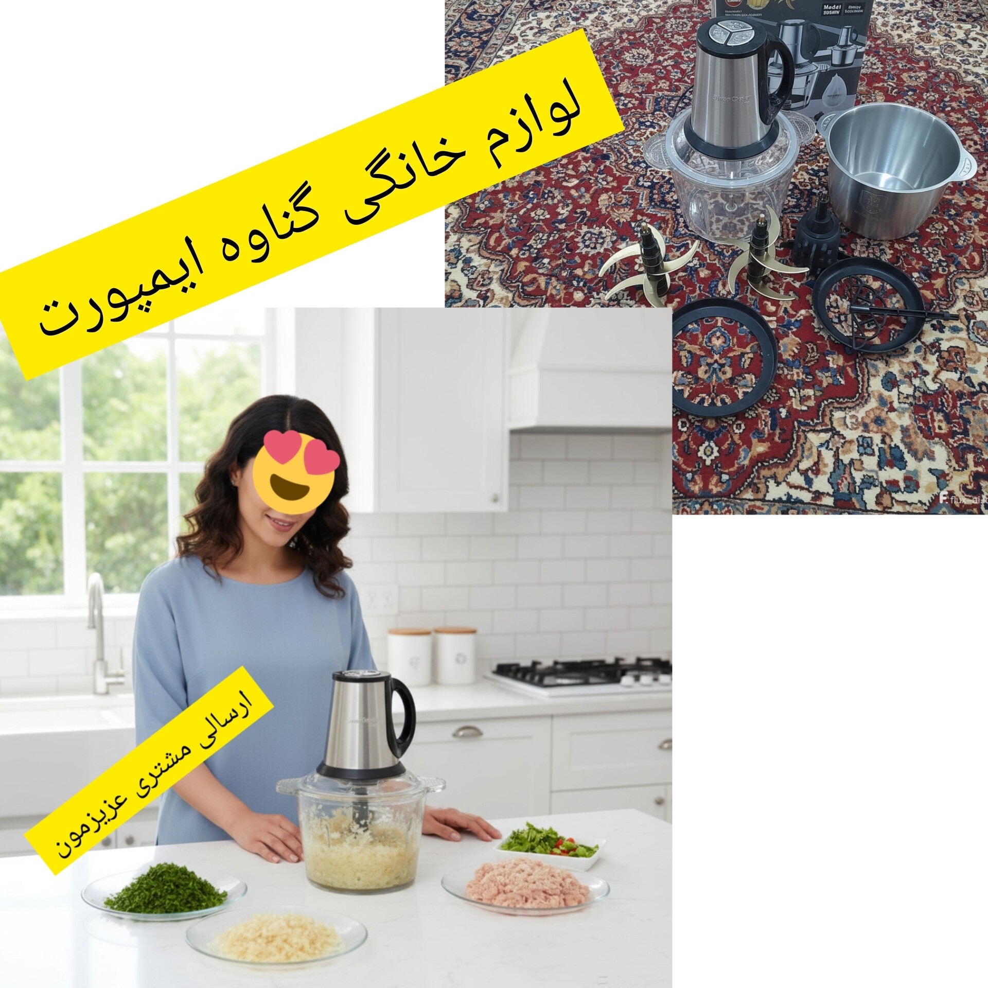 خردکن و غذاساز سیلورکرست موتور اصلی و پرقدرت،جهت پوره کردن گوشت،مرغ،حبوبات پخته شده،خرد کردن سبزی،پیاز،میوه و ...