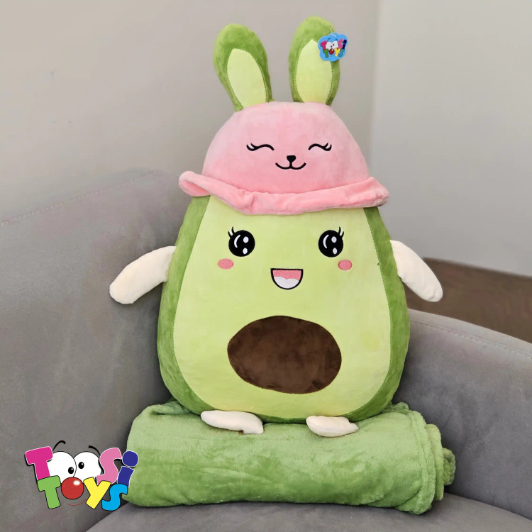 عروسک پتو بالشتی آووکادو خرگوشی