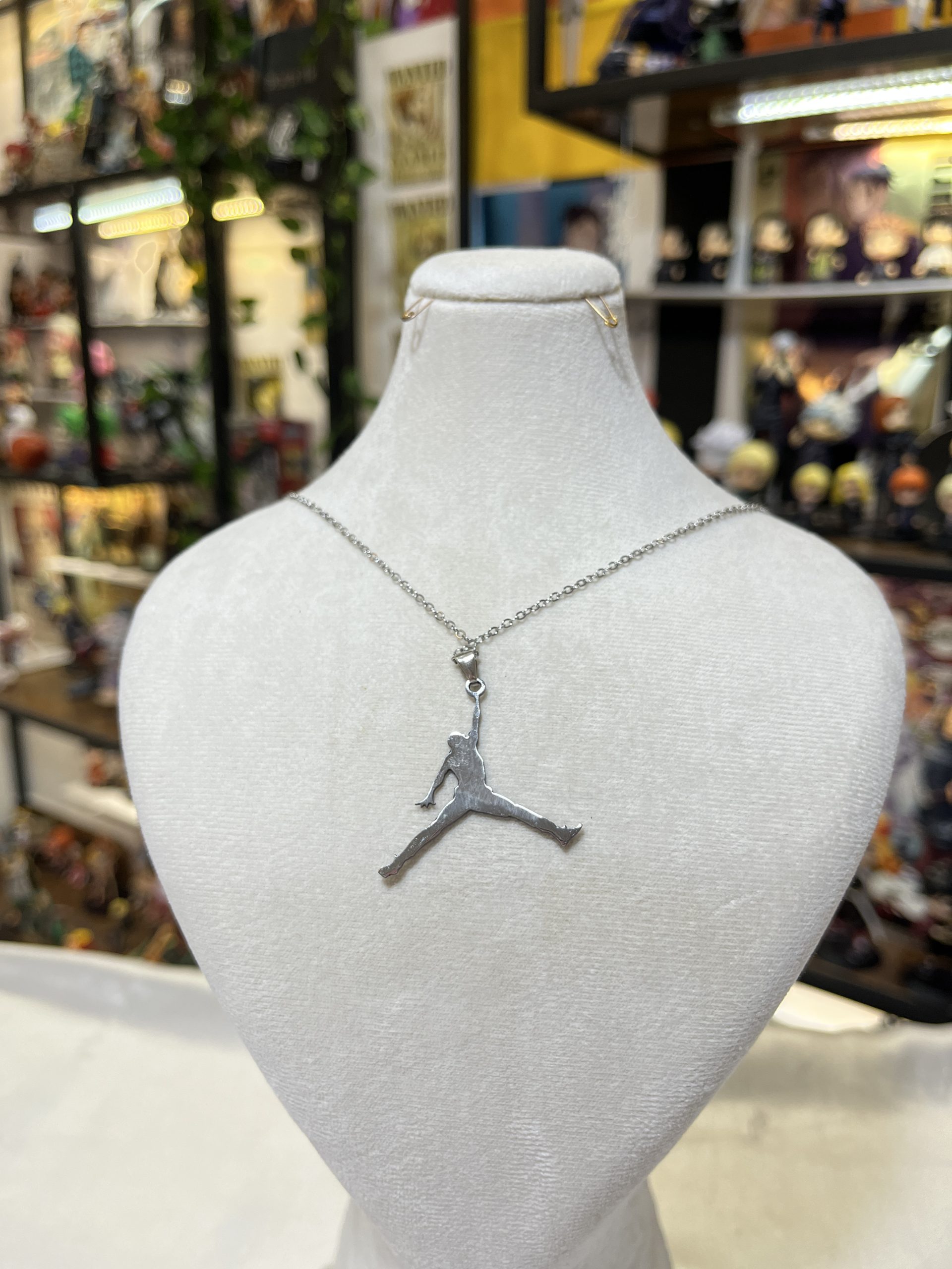 گردنبند بسکتبال NBA طرح جردن Jumpman نقرهای