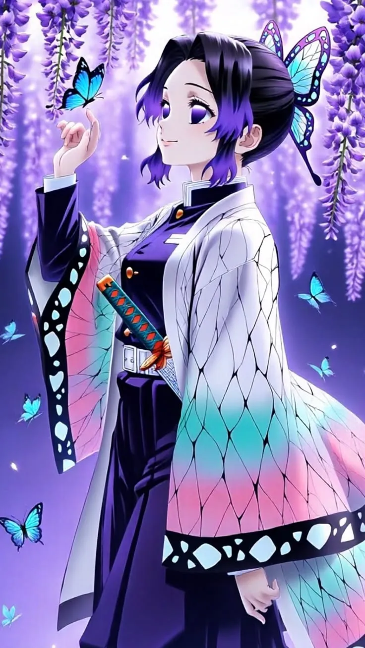 اکشن فیگور شینوبو هاشیرا پروانه شیطانکش اورجینال با شمشیر نیچیرین