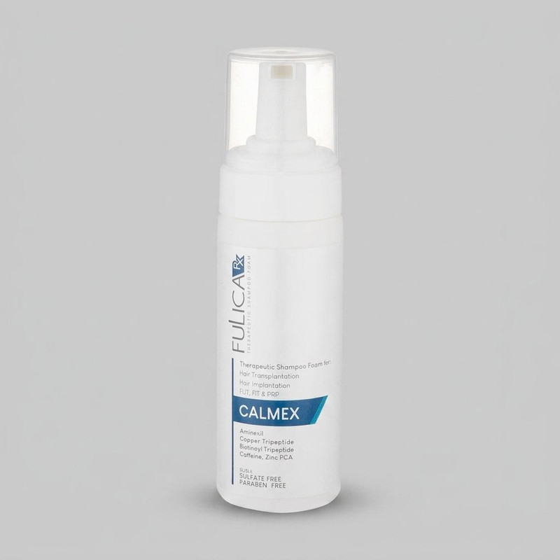 شامپو پس از کاشت مو فولیکا مدل CALMEX حجم 150 میلی‌لیتر، مغذی، ضد خارش، ضد التهاب، تقویت‌کننده مناسب بزرگسالان