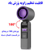 پنکه شارژی مدل توربو کد K801 ظرفیت 4000 میلی آمپر ساعت