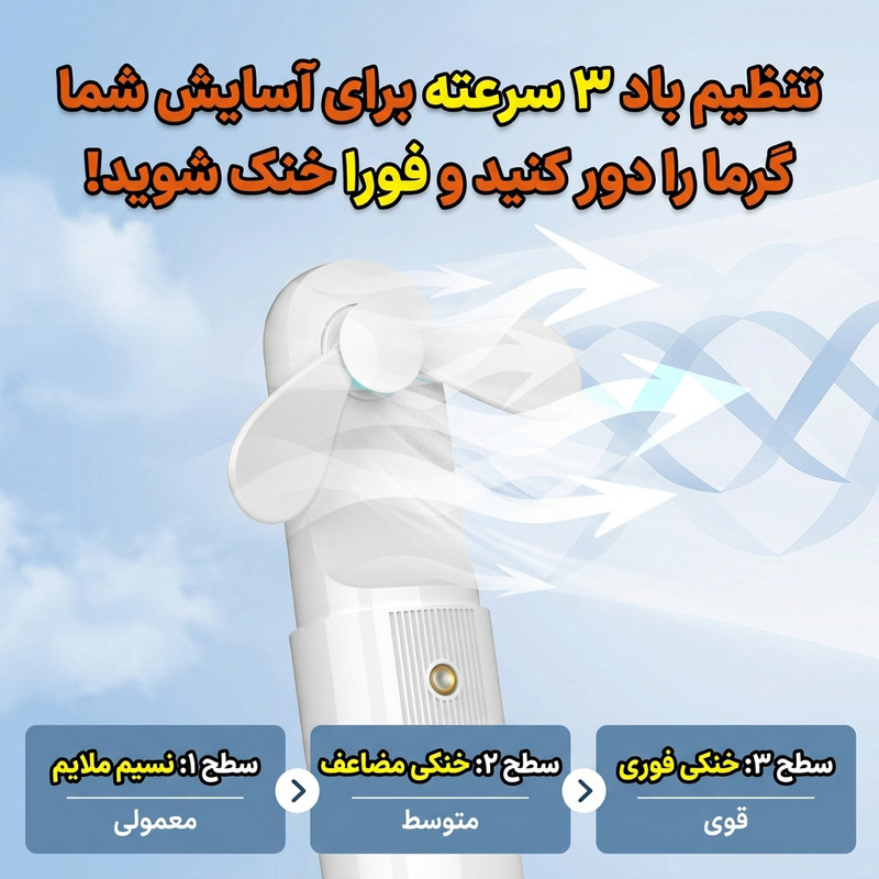پنکه شارژی طرح خرگوش مدل M3 ظرفیت 800 میلی آمپر ساعت