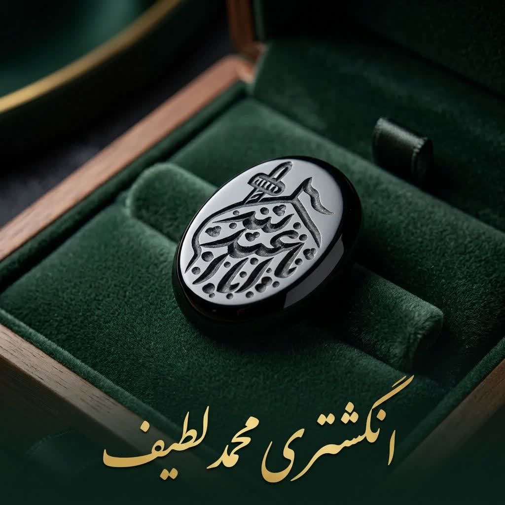 نگین عقیق مشکی حکاکی یا اباعبدلله کد 5559