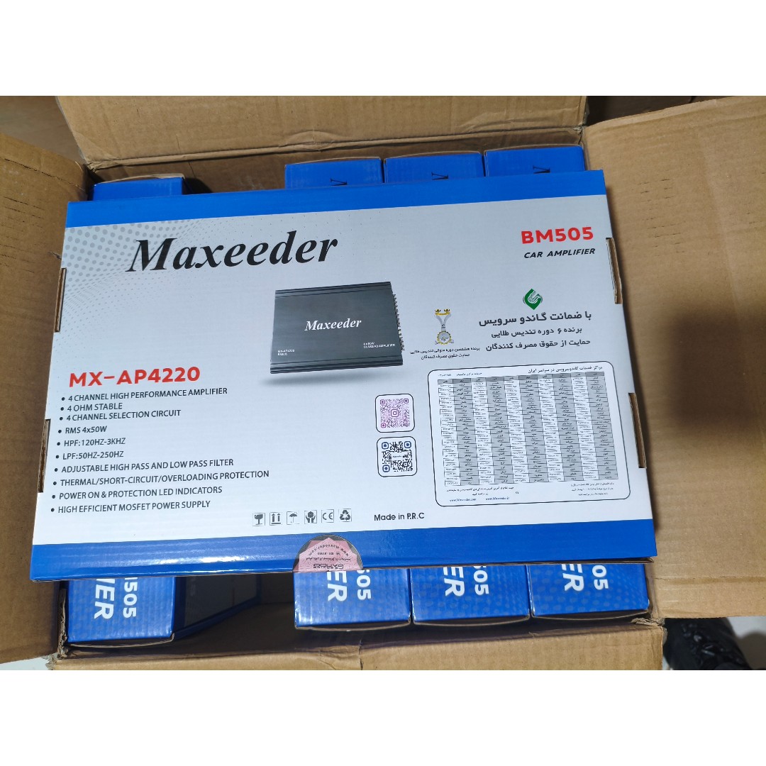 آمپلی فایر خودرو 4 کانال مکسیدر مدل MX-AP4220 BM505