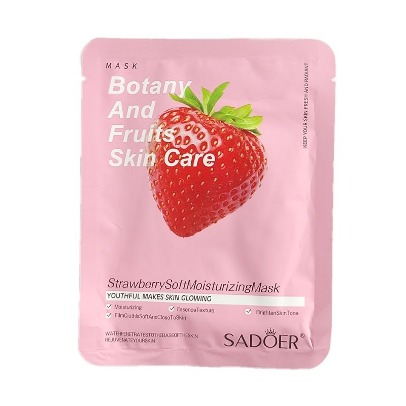 ماسک ورقه ای توت فرنگی ضدجوش ضدلک آبرسان مرطوب کننده لایه بردار سفید کننده فانتزی کیوت