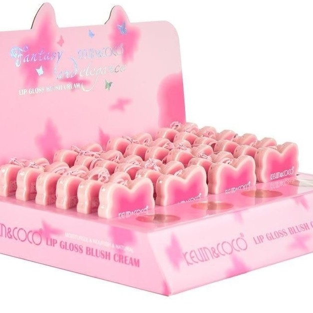 رژگونه پروانه ای آویز مینی کیفی مسافرتی کیوت فانتزی مات مخملی رژ گونه سایه چشم و رژ چارم پروانه پرنسسی رویایی
