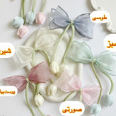 گیره مو پاپیون گل لاله کیوت فانتزی پینترستی اورجینال کره ای خاص مناسب کادو هدیه تومویی خاص مناسب مهمانی وایب جنگل