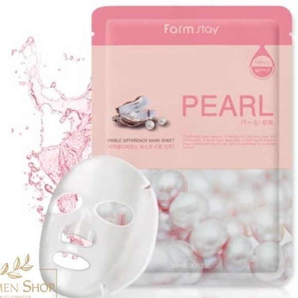 ماسک ورقه ای مروارید روشن کننده شفاف کننده پوست آبرسان خنک کننده ضدلک ضدجوش مرطوب کننده پوست جوانساز