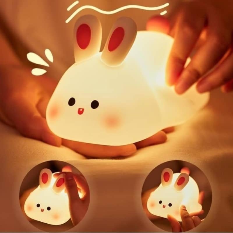 چراغ خواب نرمالو 7 رنگ اسکویشی نرم فشاری ضربه فانتزی کیوت پینترستی شارژی جنس نانو سیلیکونی خارجی تزئین اتاق کادو هدیه