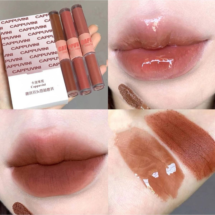 رژ لب مایع کرمی مات مخملی رژلب خیس کره ای لیپگلاس اوجینال دارای دو سر کیوت فانتزی پینترستی کیوت فانتزی