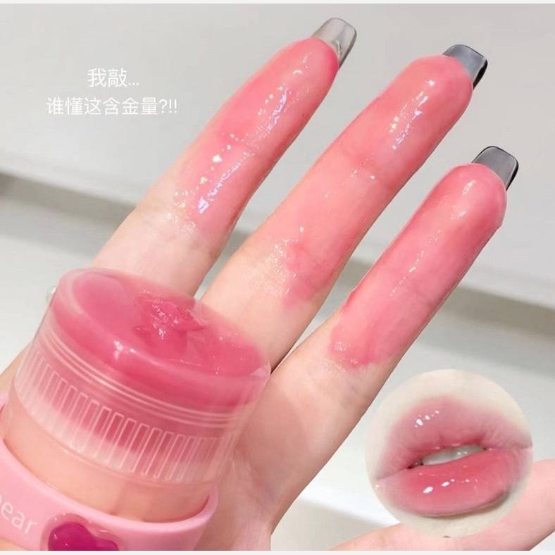 لیپگلاس لب خامه مربا ژله ای کره ای بالم لب پیچی فانتزی کیوت پینترستی خوشبو لیپ گلاس اورجینال بافت خیس و نرم لطافت بخش