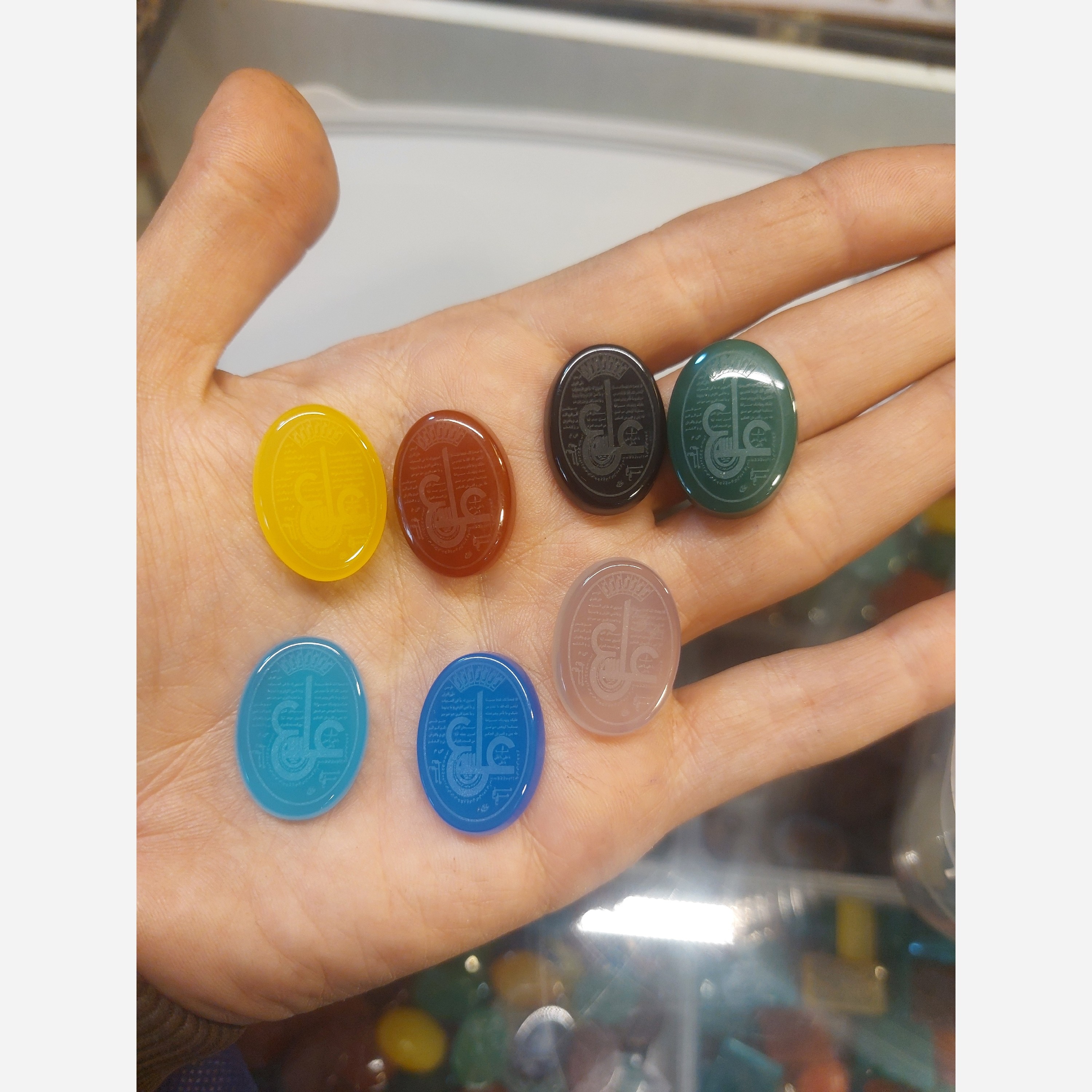 نگین عقیق اصل با حکاکی دعای عین علی ( پیام دهید )