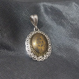 گردنبند نقره 925 عیار حدید طلایی حکاکی ستاره سلیمان و آیت الکرسی و عین علی و هفت جلاله