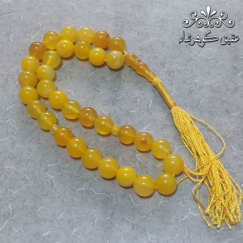 تسبیح عقیق شرف الشمس اصل 33 دانه