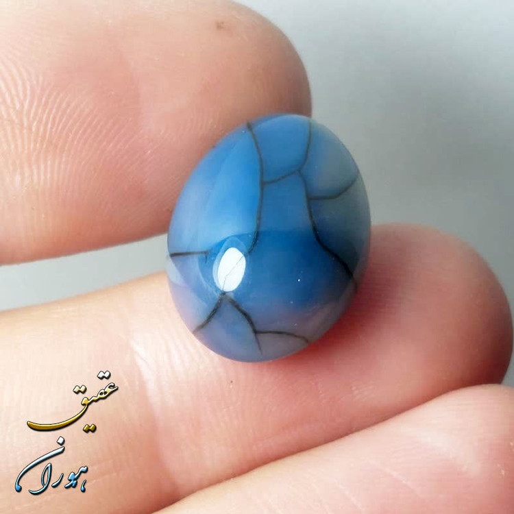نگین عقیق دراگون آبی اصل