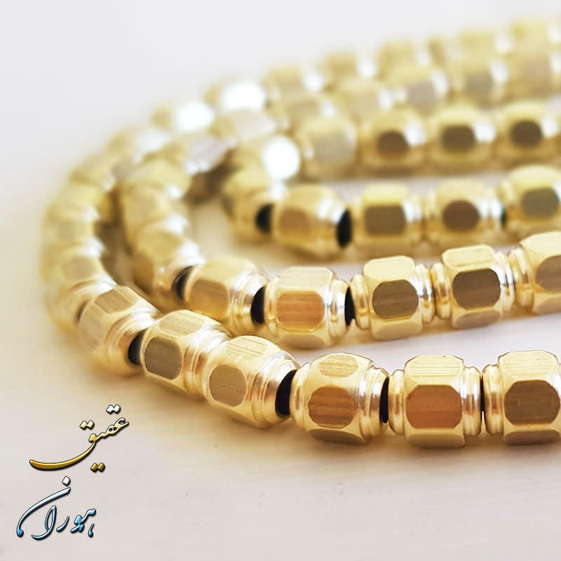 تسبیح برنجی 101 دانه چند وجهی خوش تراش