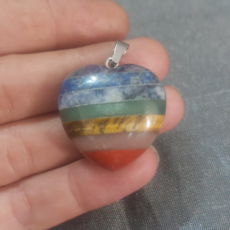 گردنبند چند جواهر طرح قلب درشت