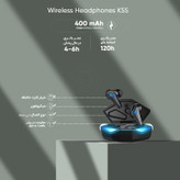 هدفون بلوتوثی مدل K55 بدون نویز کنسلینگ، درگاه شارژ USB Type-C، پشتیبانی از فرمان لمسی، دارای سه میکروفون، مقاومت در برابر رطوبت و عرق