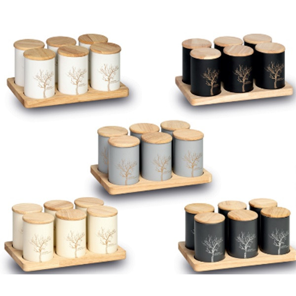 سرویس ادویه 7 پارچه طرح درخت کد DH7604