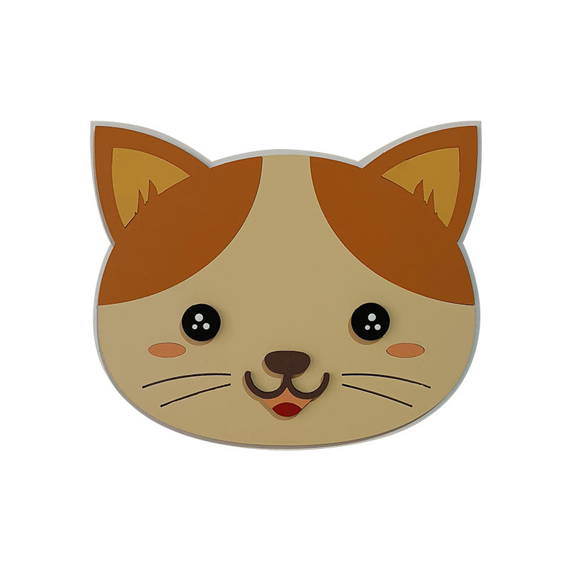 استیکر چوبی کودک طرح گربه مدل MKids19-Cat-C
