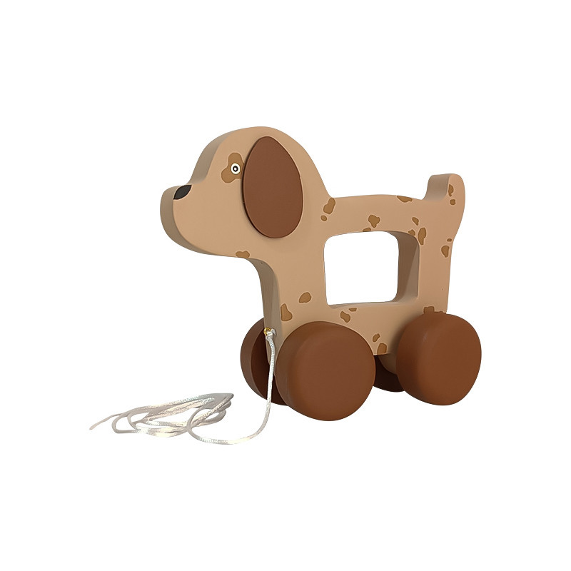 اسباب بازی چوبی طرح سگ ماشینی مدل MKids48-3F