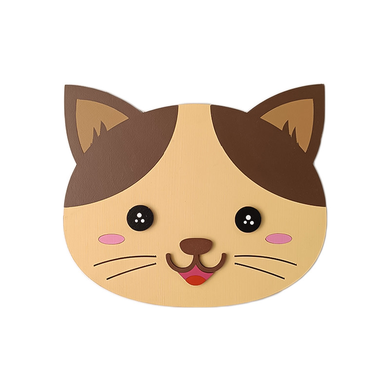 استیکر چوبی کودک طرح گربه مدل MKids19-Cat-A